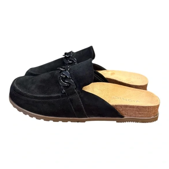 Vionic Georgie Chain Detail Mules Black Suede Women’s Size 8.5 - Picture 3 of 8
